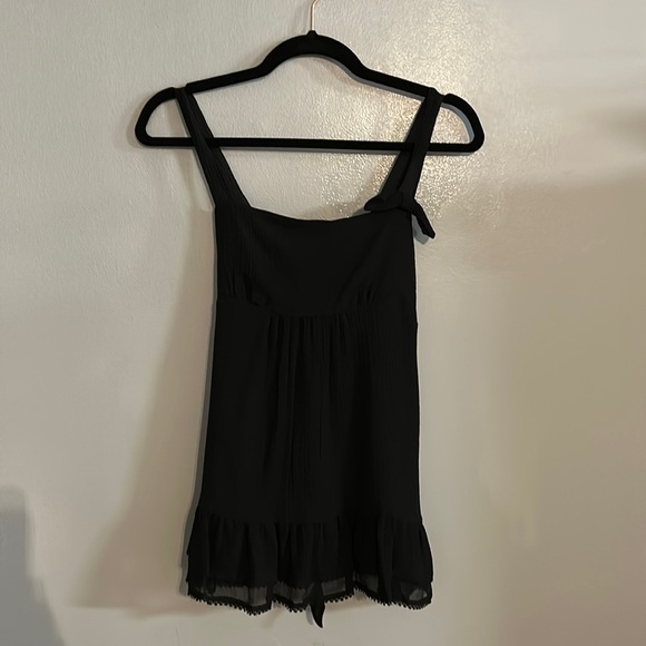 Juicy Couture black ruffle silk blend top size small - Picture 2 of 8